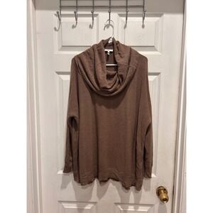 Joie‎ Womens Brown Wool Cashmere Blend Cowl Neck Oversized Sweater Large Earthy
